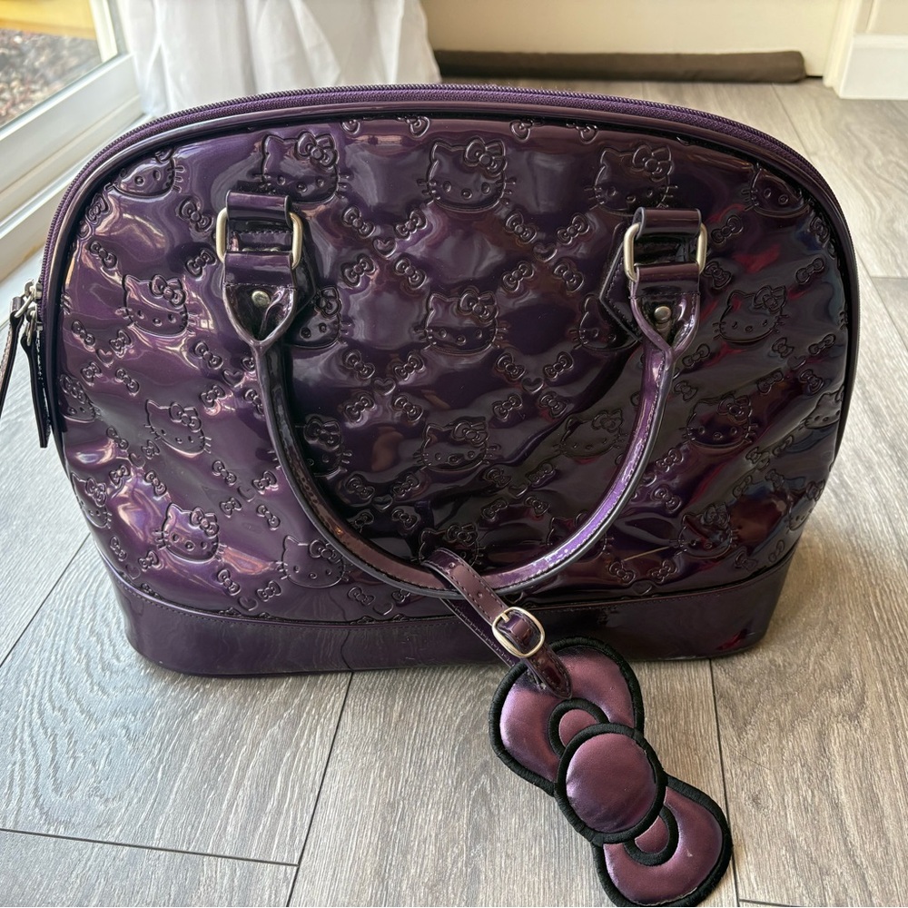 Hello Kitty Vintage Purple Shoulder Bag with Embossed Design